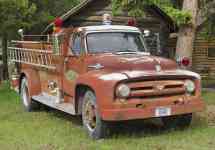 Kalispell: vintage, fire engine, red